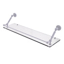 Allied Brass Dottingham 30 Inch Floating Glass Shelf with Gallery Rail DT-1-30-GAL-WHM