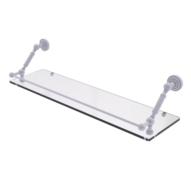 Allied Brass Dottingham 30 Inch Floating Glass Shelf with Gallery Rail DT-1-30-GAL-WHM