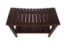 DecoTeak Sojourn 30" Contemporary Teak  Eastern Style Shower Bench with Shelf