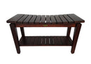 DecoTeak Sojourn 35" Contemporary Teak Eastern Style Shower Bench with Shelf