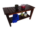 DecoTeak Sojourn 35" Contemporary Teak Eastern Style Shower Bench with Shelf