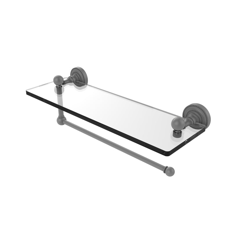 Allied Brass Dottingham Collection Paper Towel Holder with 16 Inch Glass Shelf DT-1PT-16-GYM