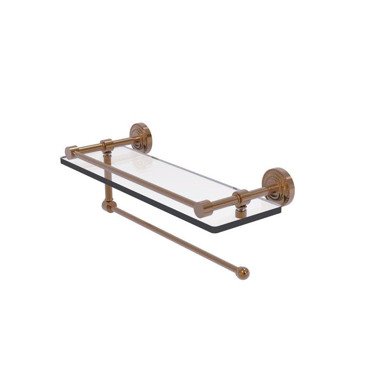 Allied Brass Dottingham Collection Paper Towel Holder with 16 Inch Gallery Glass Shelf DT-1PT-16-GAL-BBR