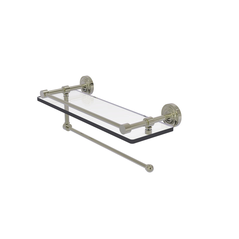 Allied Brass Dottingham Collection Paper Towel Holder with 16 Inch Gallery Glass Shelf DT-1PT-16-GAL-PNI