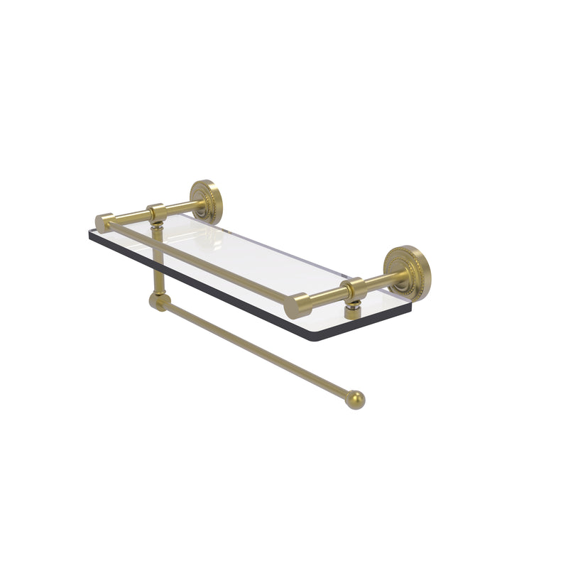 Allied Brass Dottingham Collection Paper Towel Holder with 16 Inch Gallery Glass Shelf DT-1PT-16-GAL-SBR