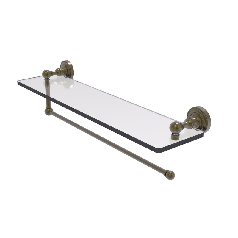 Allied Brass Dottingham Collection Paper Towel Holder with 22 Inch Glass Shelf DT-1PT-22-ABR