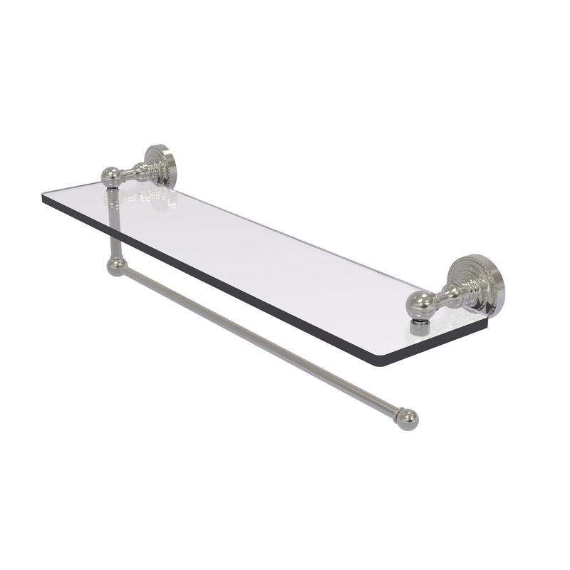 Allied Brass Dottingham Collection Paper Towel Holder with 22 Inch Glass Shelf DT-1PT-22-SN