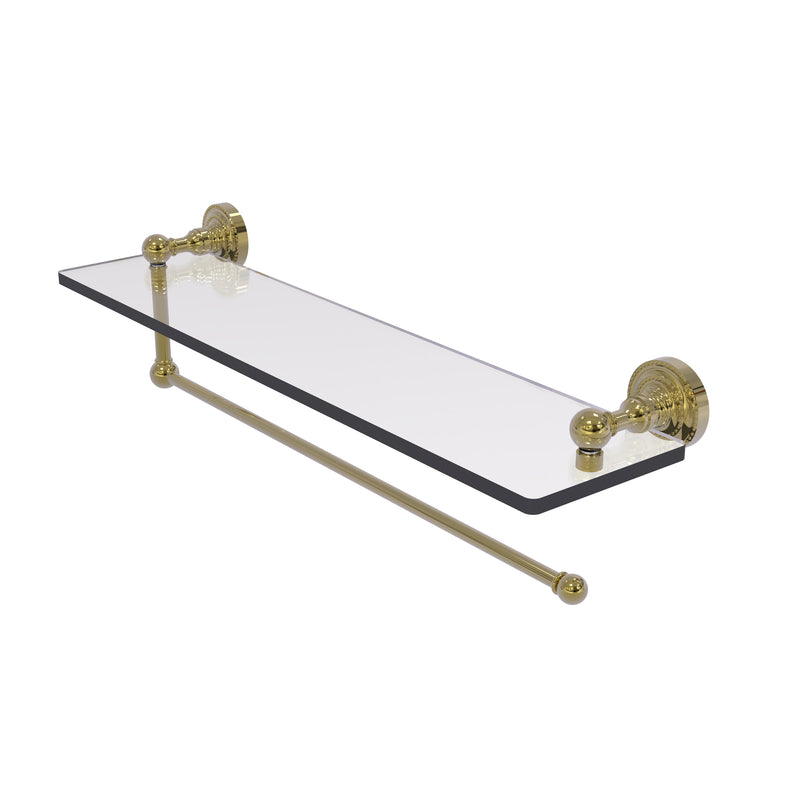 Allied Brass Dottingham Collection Paper Towel Holder with 22 Inch Glass Shelf DT-1PT-22-UNL