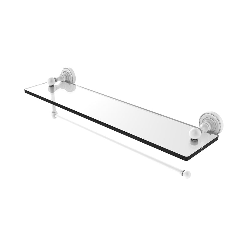 Allied Brass Dottingham Collection Paper Towel Holder with 22 Inch Glass Shelf DT-1PT-22-WHM