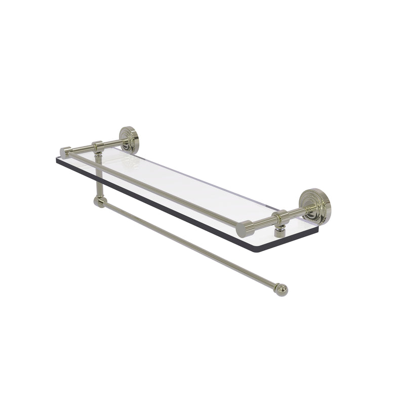 Allied Brass Dottingham Collection Paper Towel Holder with 22 Inch Gallery Glass Shelf DT-1PT-22-GAL-PNI