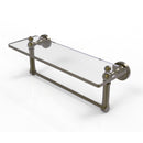 Allied Brass Dottingham 16 Inch Glass Vanity Shelf with Integrated Towel Bar DT-1TB-16-ABR