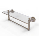 Allied Brass Dottingham 16 Inch Glass Vanity Shelf with Integrated Towel Bar DT-1TB-16-PEW