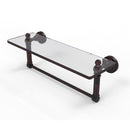 Allied Brass Dottingham 16 Inch Glass Vanity Shelf with Integrated Towel Bar DT-1TB-16-VB