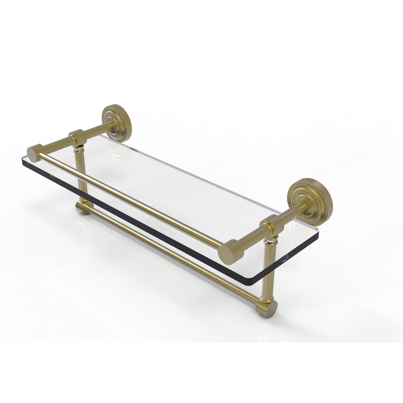 Allied Brass Dottingham 16 Inch Gallery Glass Shelf with Towel Bar DT-1TB-16-GAL-SBR