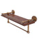 Allied Brass Dottingham Collection 16 Inch IPE Ironwood Shelf with Gallery Rail and Towel Bar DT-1TB-16-GAL-IRW-BBR