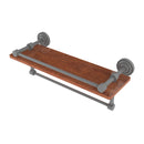 Allied Brass Dottingham Collection 16 Inch IPE Ironwood Shelf with Gallery Rail and Towel Bar DT-1TB-16-GAL-IRW-GYM