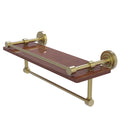 Allied Brass Dottingham Collection 16 Inch IPE Ironwood Shelf with Gallery Rail and Towel Bar DT-1TB-16-GAL-IRW-SBR