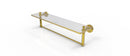 Allied Brass Dottingham 22 Inch Glass Vanity Shelf with Integrated Towel Bar DT-1TB-22-PB