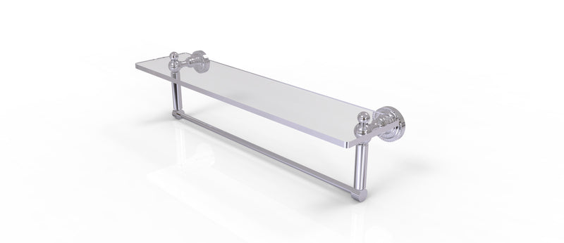 Allied Brass Dottingham 22 Inch Glass Vanity Shelf with Integrated Towel Bar DT-1TB-22-PC