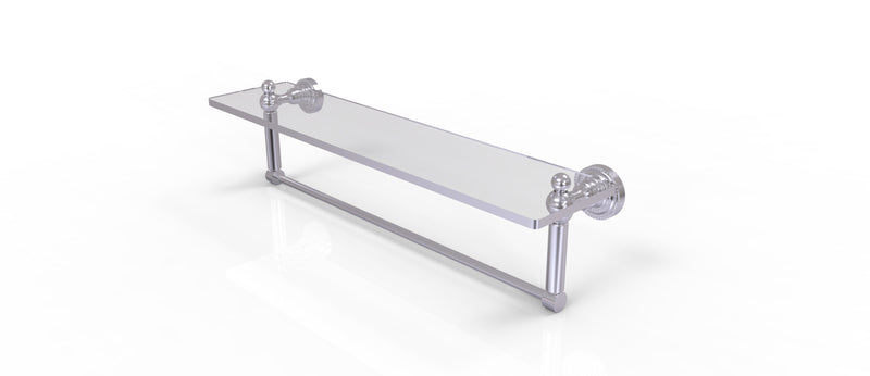Allied Brass Dottingham 22 Inch Glass Vanity Shelf with Integrated Towel Bar DT-1TB-22-SCH