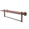Allied Brass Dottingham Collection 22 Inch Solid IPE Ironwood Shelf with Integrated Towel Bar DT-1TB-22-IRW-ABR