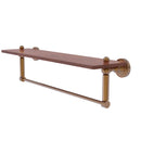 Allied Brass Dottingham Collection 22 Inch Solid IPE Ironwood Shelf with Integrated Towel Bar DT-1TB-22-IRW-BBR