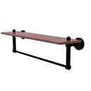 Allied Brass Dottingham Collection 22 Inch Solid IPE Ironwood Shelf with Integrated Towel Bar DT-1TB-22-IRW-BKM