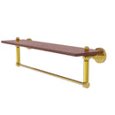 Allied Brass Dottingham Collection 22 Inch Solid IPE Ironwood Shelf with Integrated Towel Bar DT-1TB-22-IRW-PB