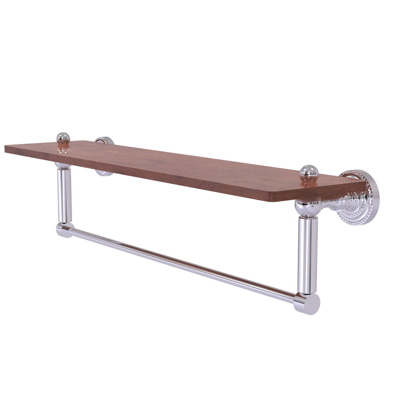 Allied Brass Dottingham Collection 22 Inch Solid IPE Ironwood Shelf with Integrated Towel Bar DT-1TB-22-IRW-PC