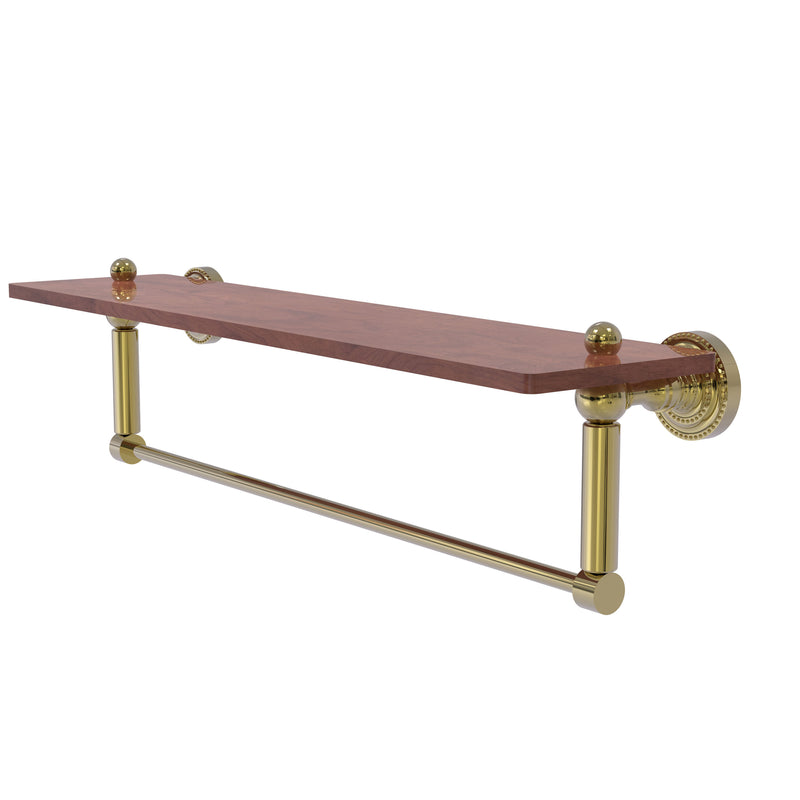Allied Brass Dottingham Collection 22 Inch Solid IPE Ironwood Shelf with Integrated Towel Bar DT-1TB-22-IRW-UNL