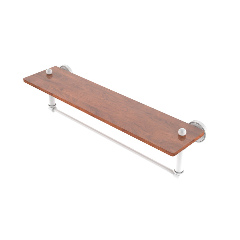 Allied Brass Dottingham Collection 22 Inch Solid IPE Ironwood Shelf with Integrated Towel Bar DT-1TB-22-IRW-WHM