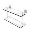 Allied Brass Dottingham 16 Inch Double Glass Shelf with Gallery Rail DT-2-16-GAL-WHM