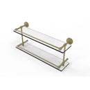Allied Brass Dottingham 22 Inch Double Glass Shelf with Gallery Rail DT-2-22-GAL-SBR
