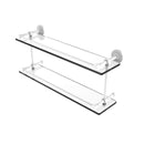 Allied Brass Dottingham 22 Inch Double Glass Shelf with Gallery Rail DT-2-22-GAL-WHM