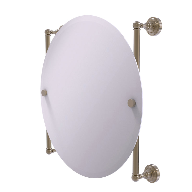 Allied Brass Dottingham Collection Round Frameless Rail Mounted Mirror DT-27-90-PEW