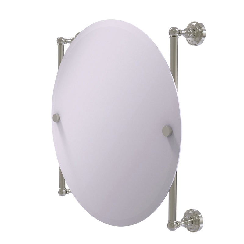 Allied Brass Dottingham Collection Round Frameless Rail Mounted Mirror DT-27-90-SN