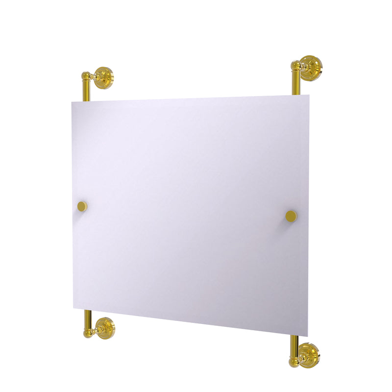 Allied Brass Dottingham Landscape Rectangular Frameless Rail Mounted Mirror DT-27-93-PB