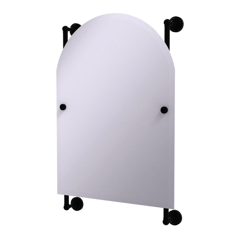 Allied Brass Dottingham Collection Arched Top Frameless Rail Mounted Mirror DT-27-94-BKM