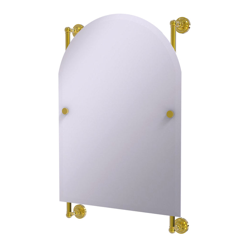 Allied Brass Dottingham Collection Arched Top Frameless Rail Mounted Mirror DT-27-94-PB