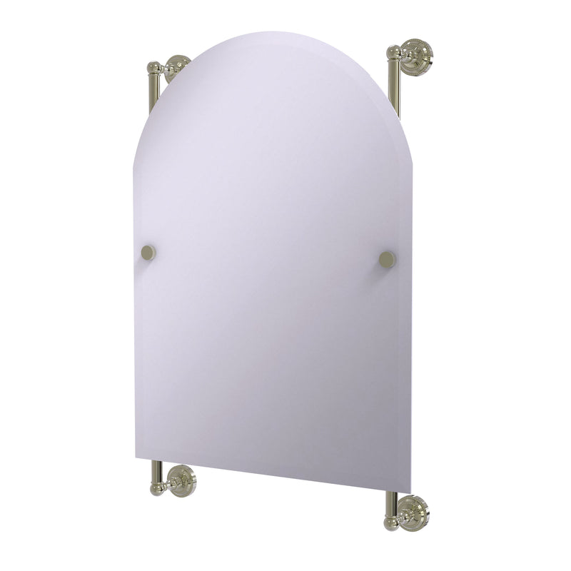 Allied Brass Dottingham Collection Arched Top Frameless Rail Mounted Mirror DT-27-94-PNI