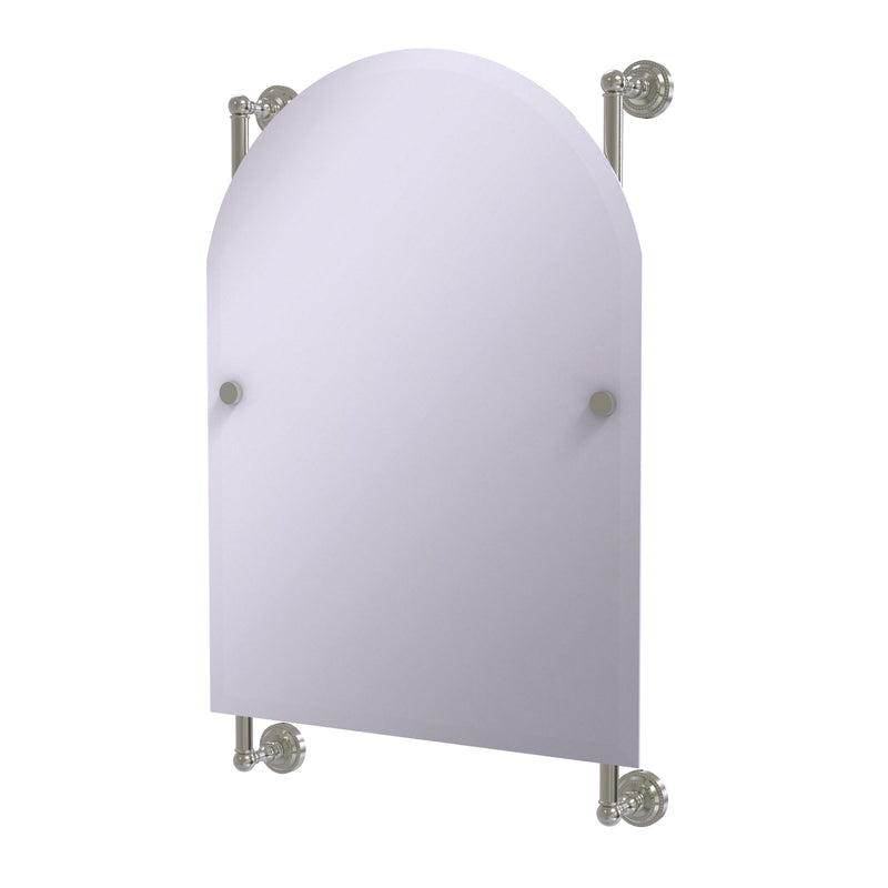 Allied Brass Dottingham Collection Arched Top Frameless Rail Mounted Mirror DT-27-94-SN