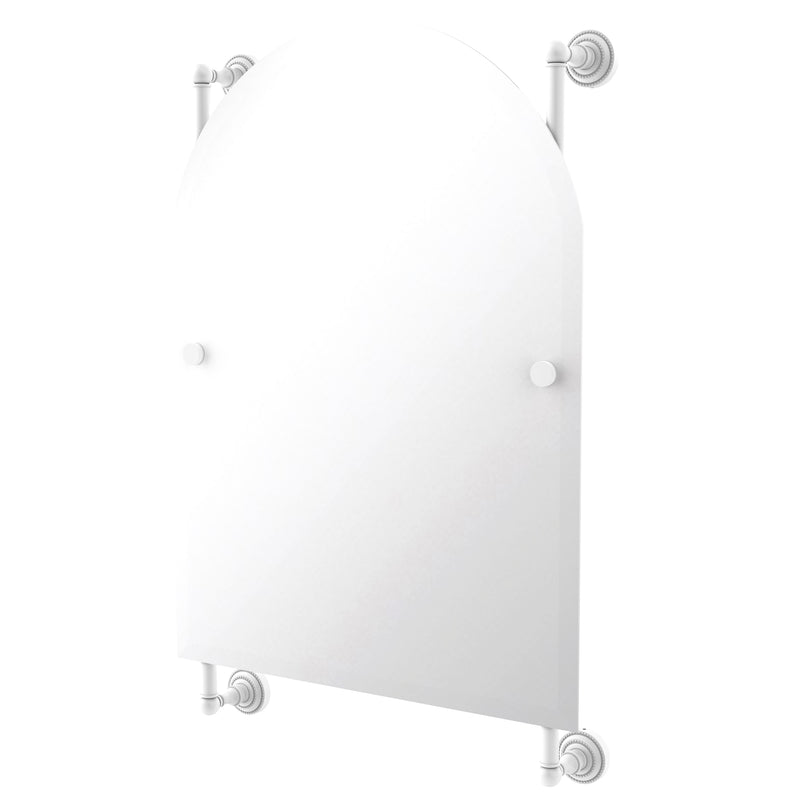 Allied Brass Dottingham Collection Arched Top Frameless Rail Mounted Mirror DT-27-94-WHM