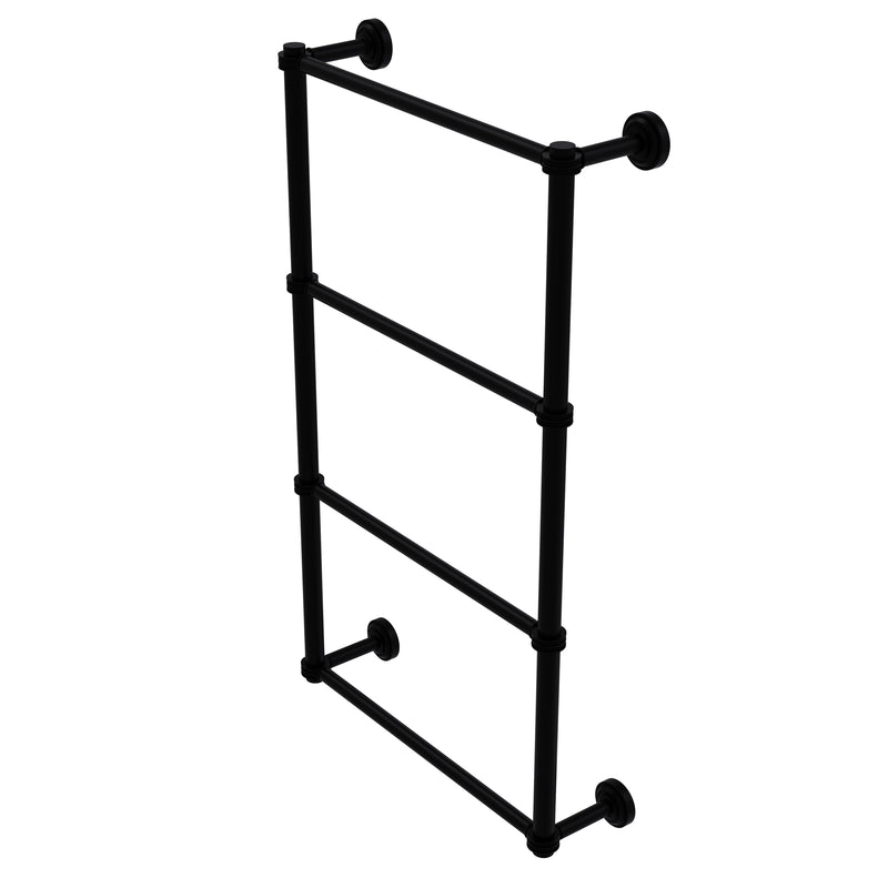 Allied Brass Dottingham Collection 4 Tier 24 Inch Ladder Towel Bar with Dotted Detail DT-28D-24-BKM