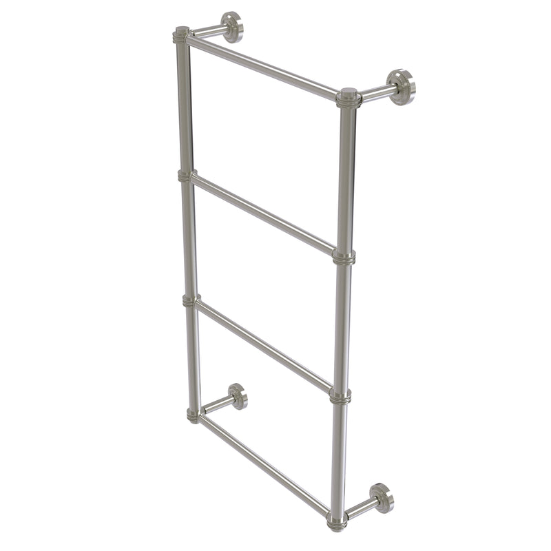 Allied Brass Dottingham Collection 4 Tier 24 Inch Ladder Towel Bar with Dotted Detail DT-28D-24-SN