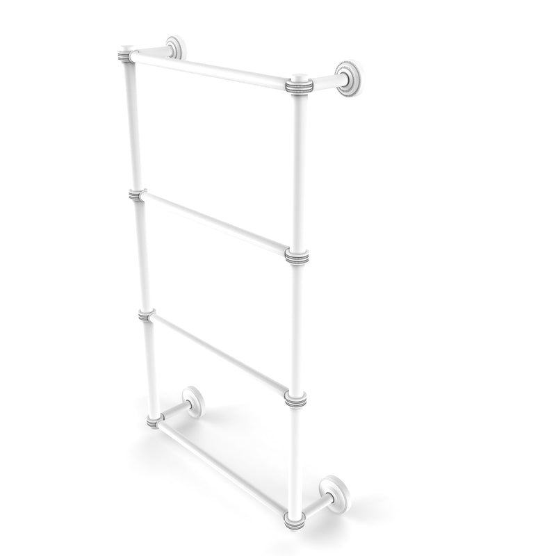 Allied Brass Dottingham Collection 4 Tier 24 Inch Ladder Towel Bar with Dotted Detail DT-28D-24-WHM