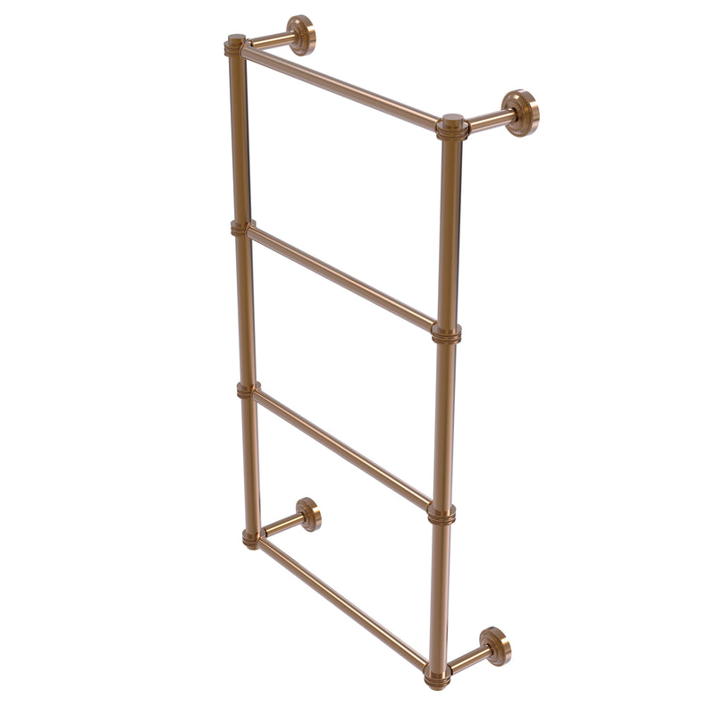 Allied Brass Dottingham Collection 4 Tier 30 Inch Ladder Towel Bar with Dotted Detail DT-28D-30-BBR