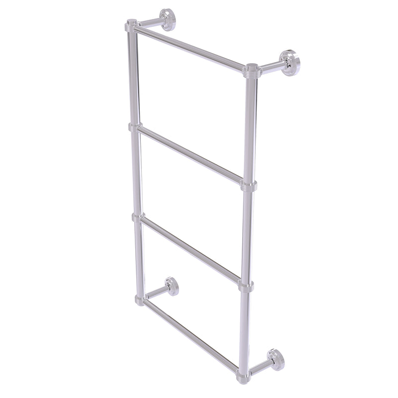 Allied Brass Dottingham Collection 4 Tier 24 Inch Ladder Towel Bar with Groovy Detail DT-28G-24-PC