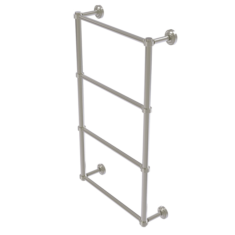 Allied Brass Dottingham Collection 4 Tier 24 Inch Ladder Towel Bar with Groovy Detail DT-28G-24-SN