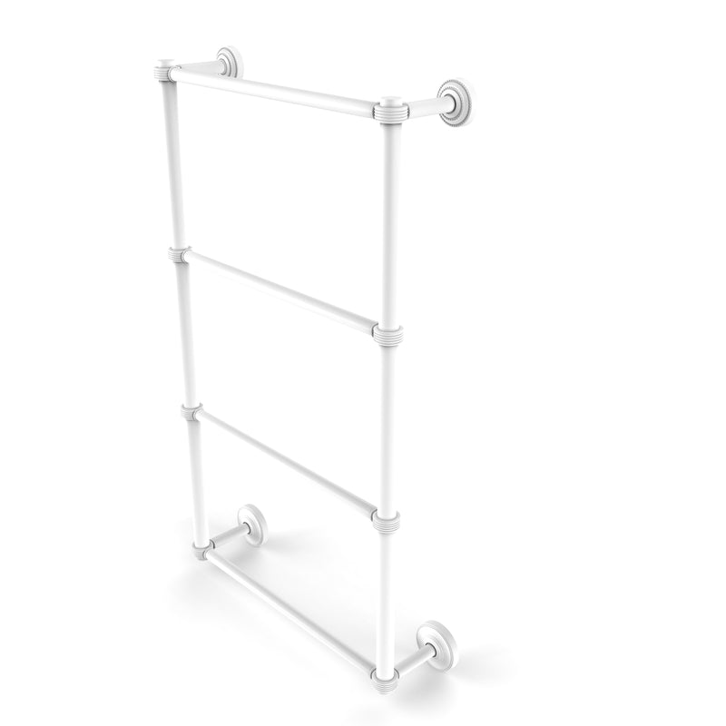 Allied Brass Dottingham Collection 4 Tier 24 Inch Ladder Towel Bar with Groovy Detail DT-28G-24-WHM