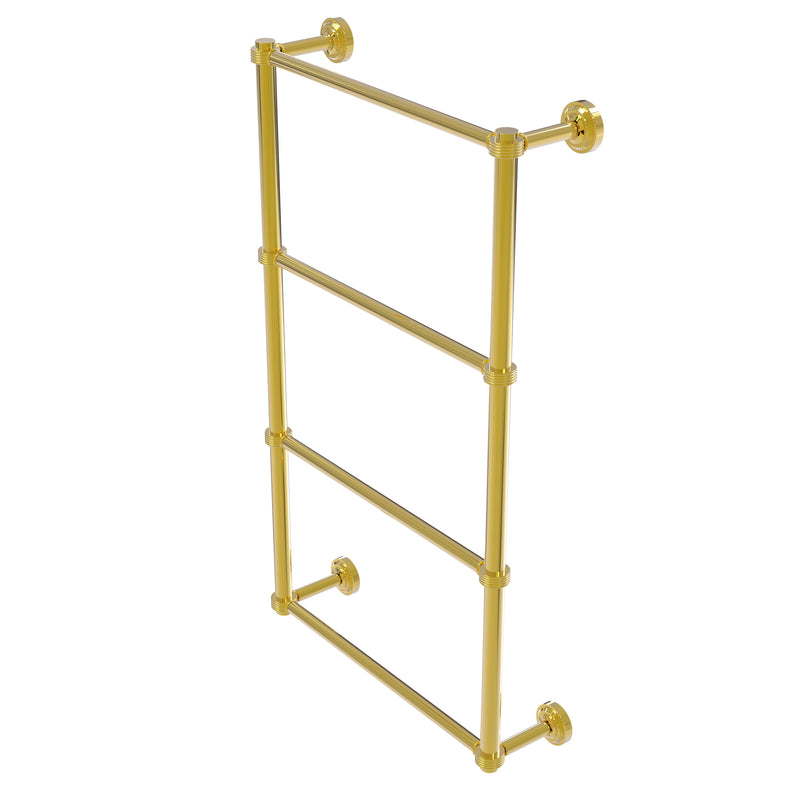 Allied Brass Dottingham Collection 4 Tier 30 Inch Ladder Towel Bar with Groovy Detail DT-28G-30-PB